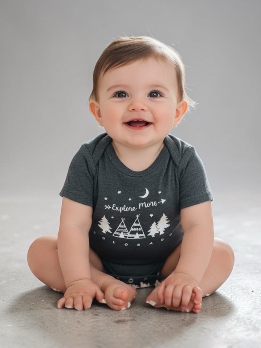Rabbit skins Explore More Grey Baby One-Piece Bodysuit new size 18M